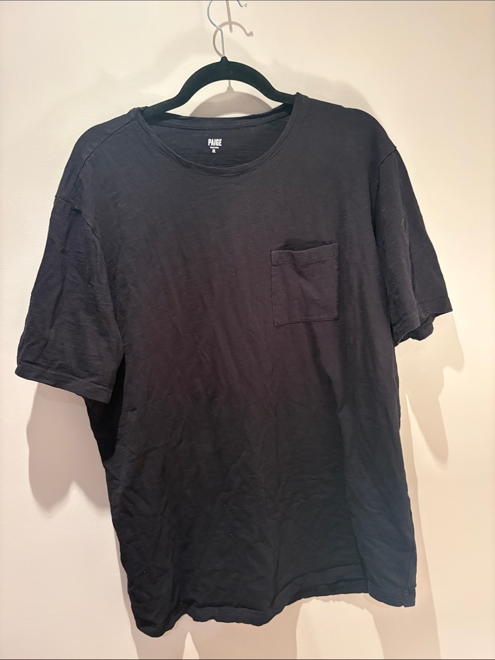 PAIGE Men’s Black Short Sleeve Pocket Tee - Crew Neck